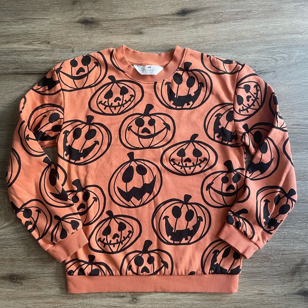 Boys or girls pumpkin sweater Thanksgiving Halloween size 8/10